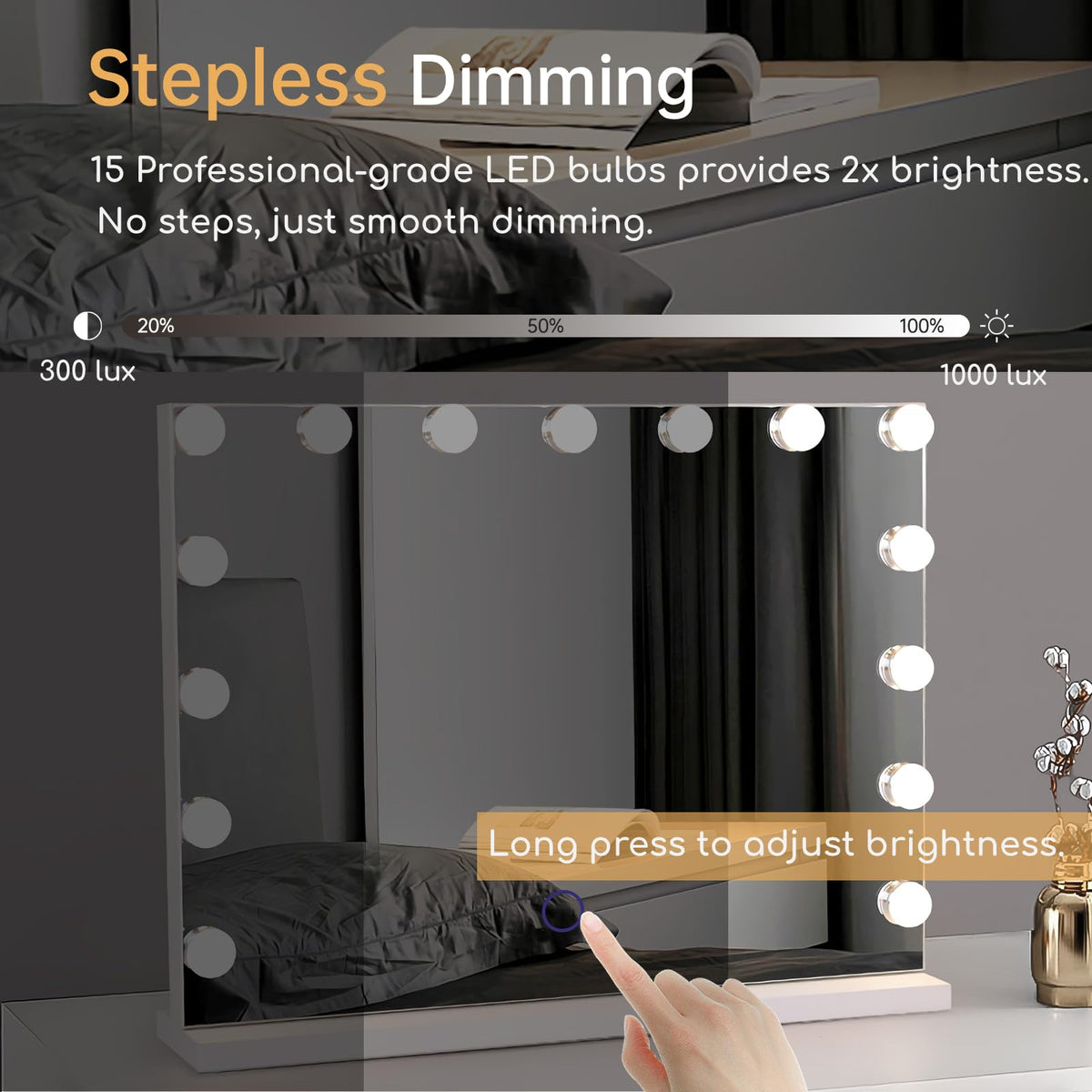 Amifiy 10x magnifier detaches for detailed eye makeup and lash work.