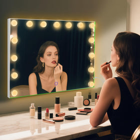 Amifiy sleek white frame adds modern style to any dressing area.