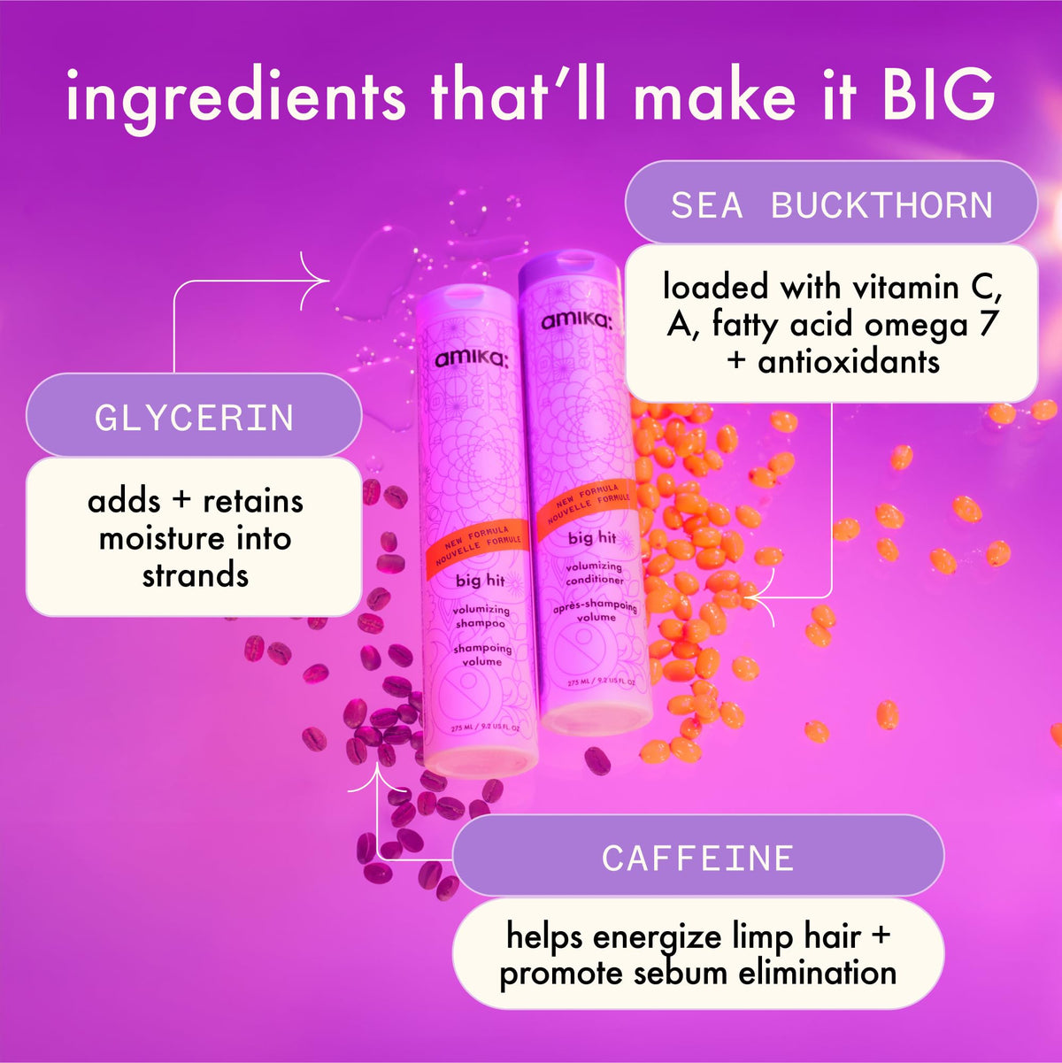 Amika Big Hit close-up lather reveals moisture-rich formula.