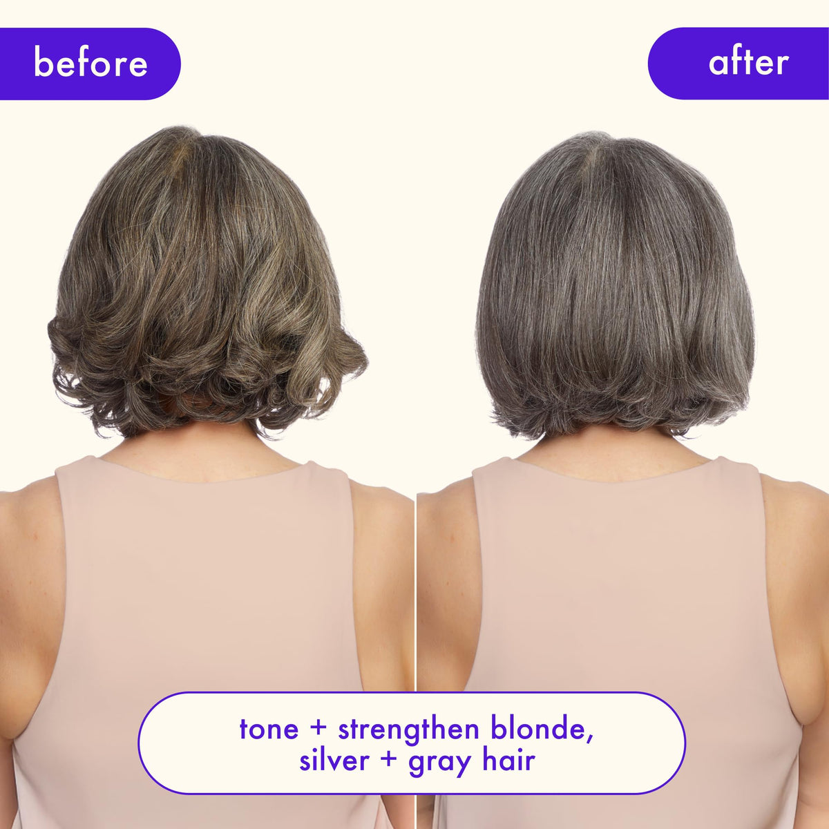 Amika bust your brass cool blonde bond technology shields hair against future damage.