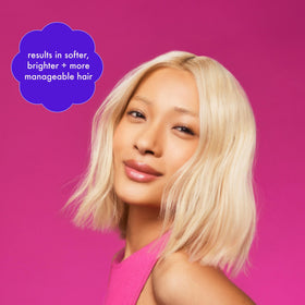 Amika Bust Your Brass Cool Blonde Shampoo for dry damaged hair conditioning action
