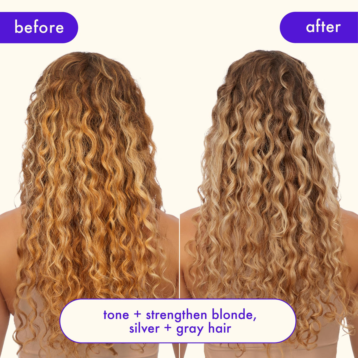 Amika Bust Your Brass Cool Blonde Shampoo features quinoa protein for strand strength