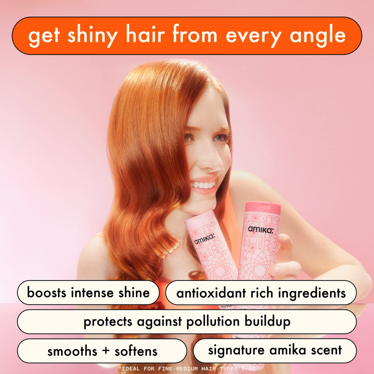 Amika Mirrorball Shampoo lather demonstrates cleansing action and lightweight moisture for hair