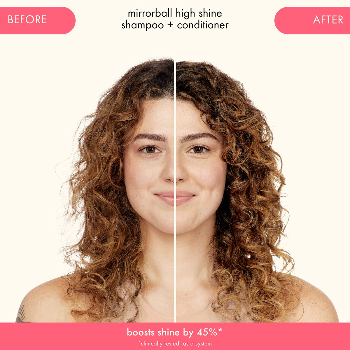 Amika Mirrorball Shampoo on shelf conveys premium color protection and shine