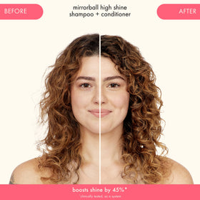 Amika Mirrorball Shampoo on shelf conveys premium color protection and shine