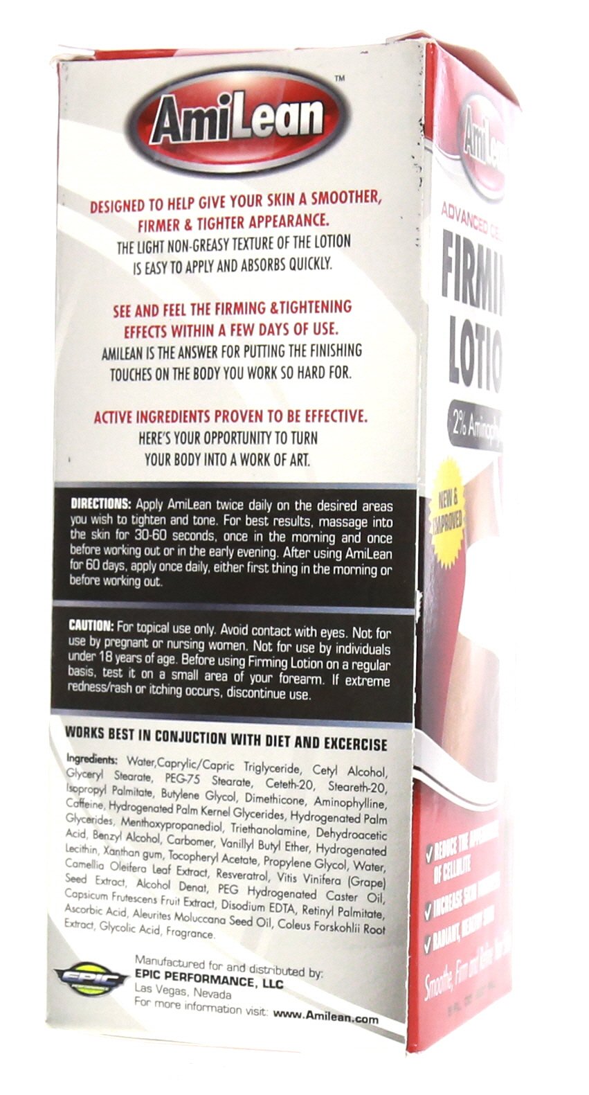 AmiLean under-arms toning shot demonstrates quick-absorbing, non-greasy texture.