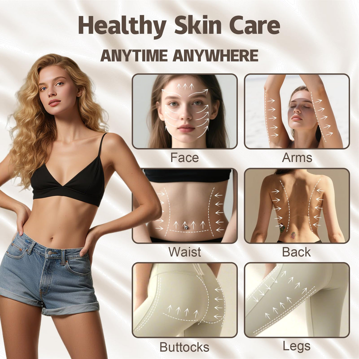 Amilibeauty 9-in-1 massage-heads view shows interchangeable heads for personalized at-home treatments.