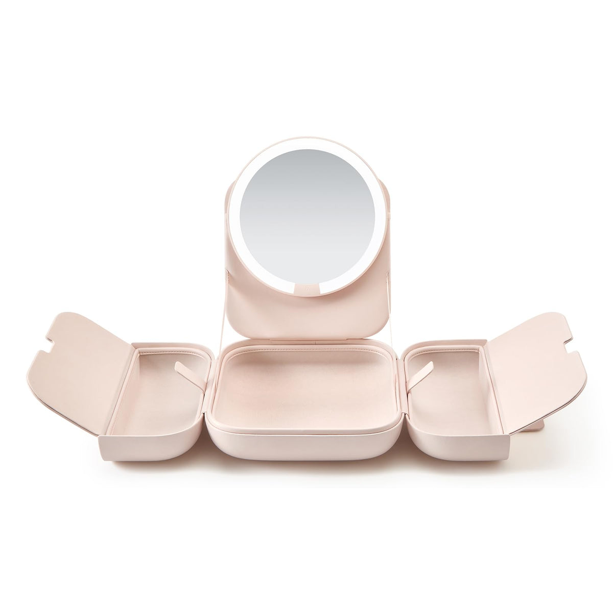 AMIRO M2 Cude travel makeup bag with mirror open for easy on-the-go vanity.