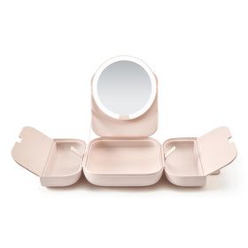 AMIRO M2 Cude travel makeup bag with mirror open for easy on-the-go vanity.