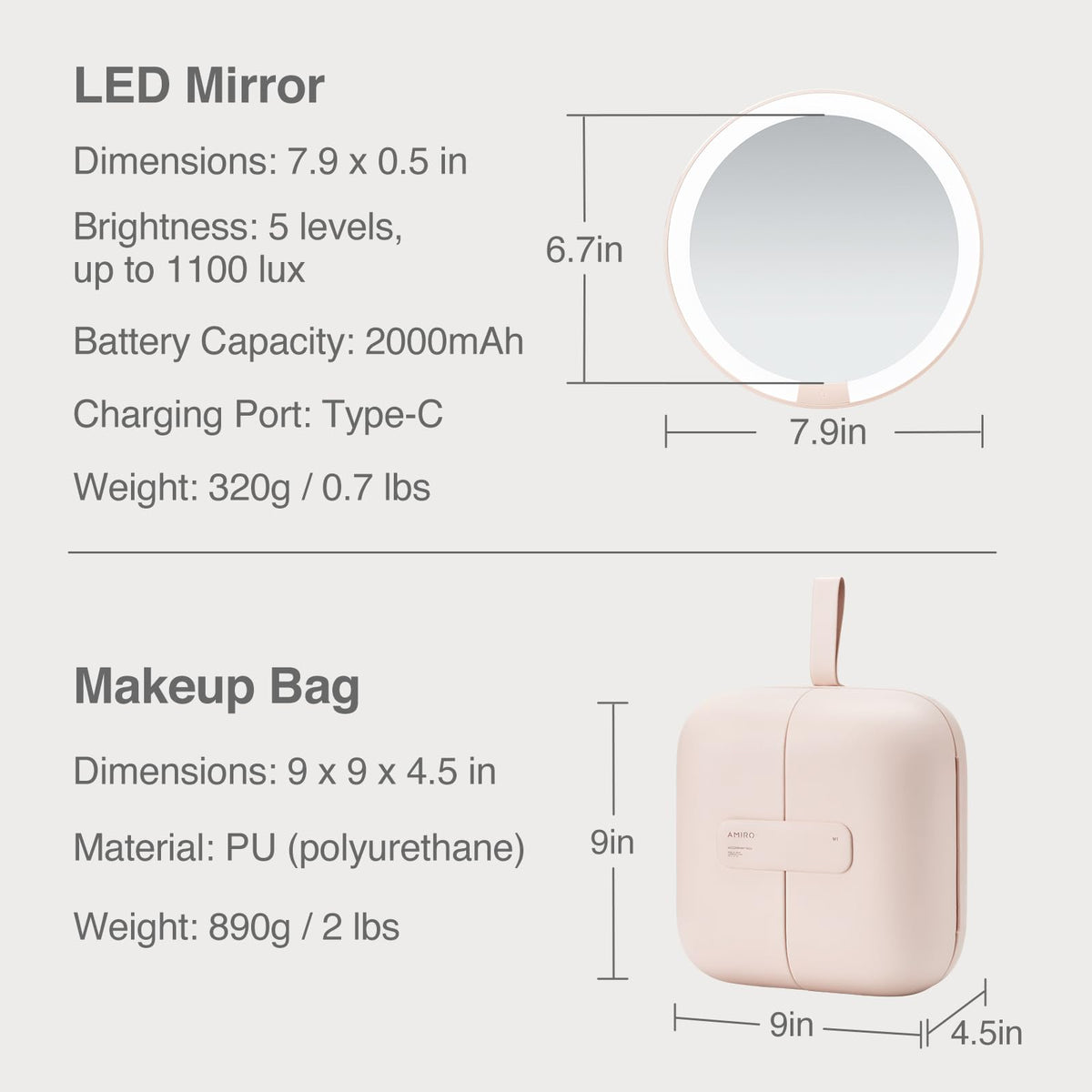 AMIRO M2 Cude features USB-C charging for quick power on the go.