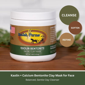 Amish Farms kaolin clay texture shows gentle cleansing suitable for sensitive skin