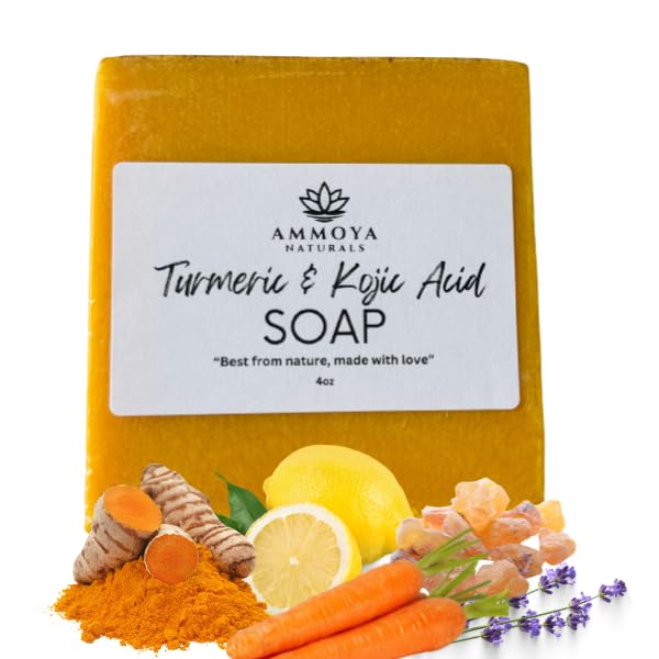 Ammoya Naturals Turmeric Soap bar front for radiant daily cleanse.