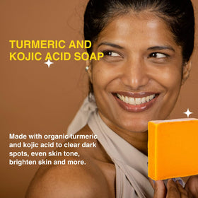 Ammoya Naturals Turmeric Soap used on face and body during daily routine.