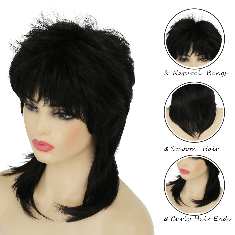 Amnenl mullet wig with adjustable cap for secure all-day fit.