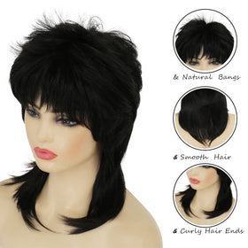 Amnenl mullet wig with adjustable cap for secure all-day fit.