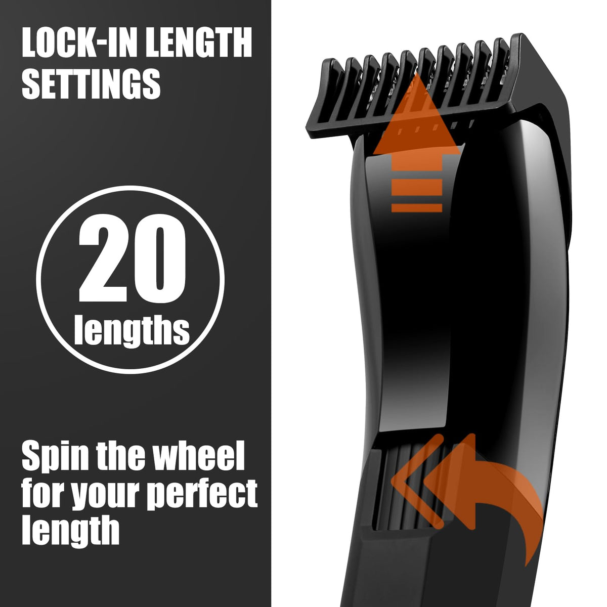 Amorka Beard Hedger guard in action showing adjustable length settings