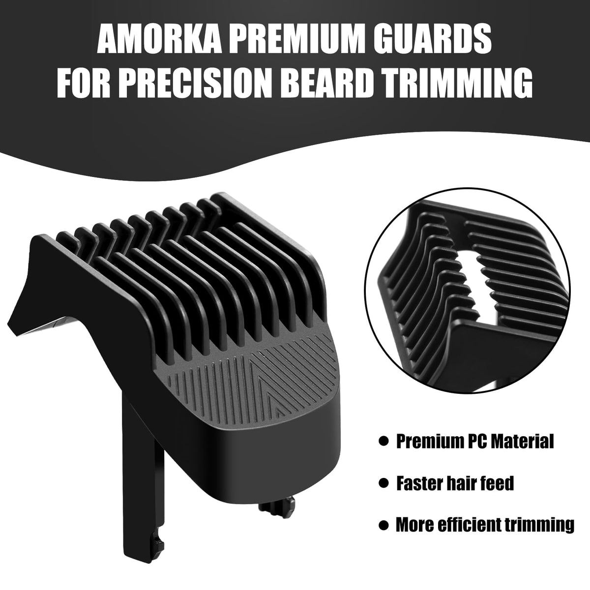 Guard clicks securely into place for easy length adjustments during grooming