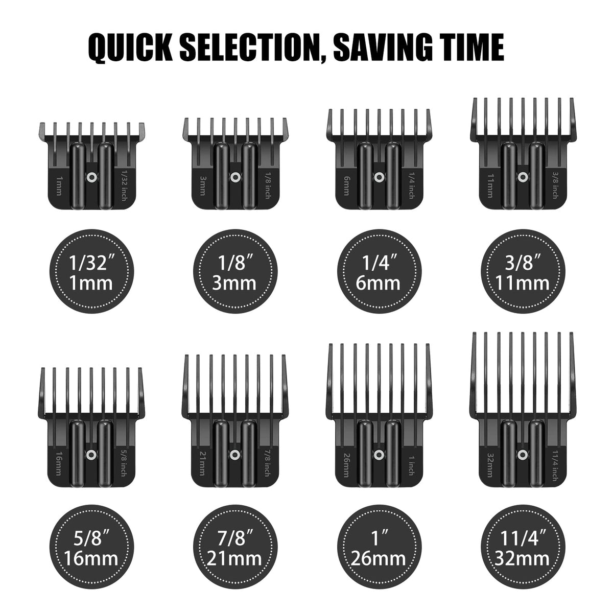Amorka trimmer guards with metal spring clip secure firmly during busy barbering sessions.