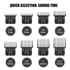 Amorka trimmer guards with metal spring clip secure firmly during busy barbering sessions.