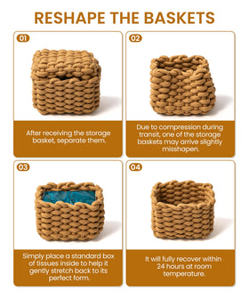 AmorousCat two-pack basket set in white and khaki for versatile styling.