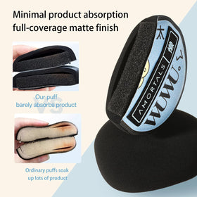 AMORTALS Foundation Puff with Case keeps your puff clean and ready on the go.
