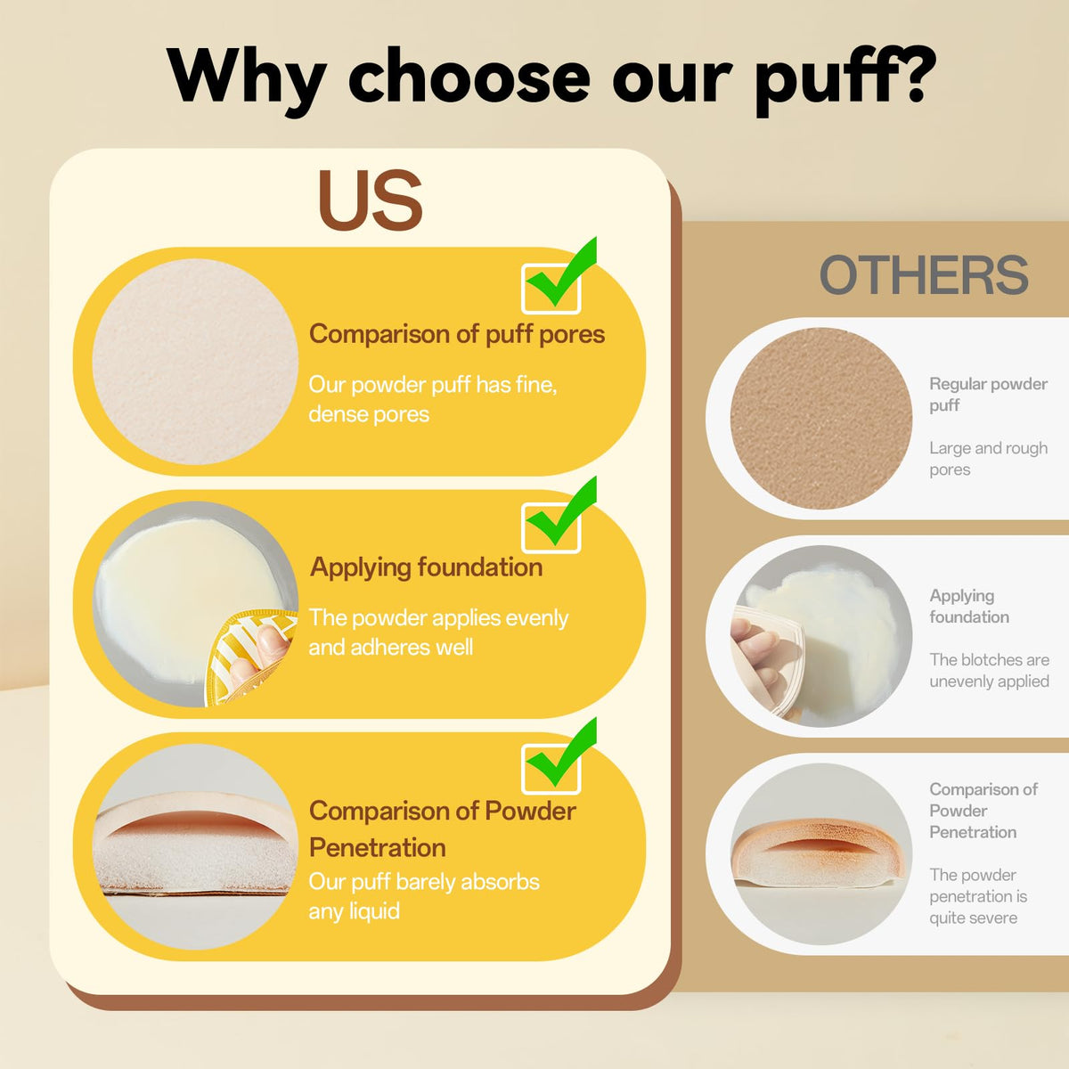 AMORTALS Foundation Sponge dual-wet-dry use for versatile blending.