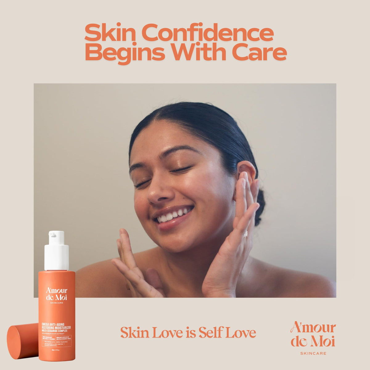 Non-greasy finish of Amour De Moi Omega moisturizer suitable under makeup