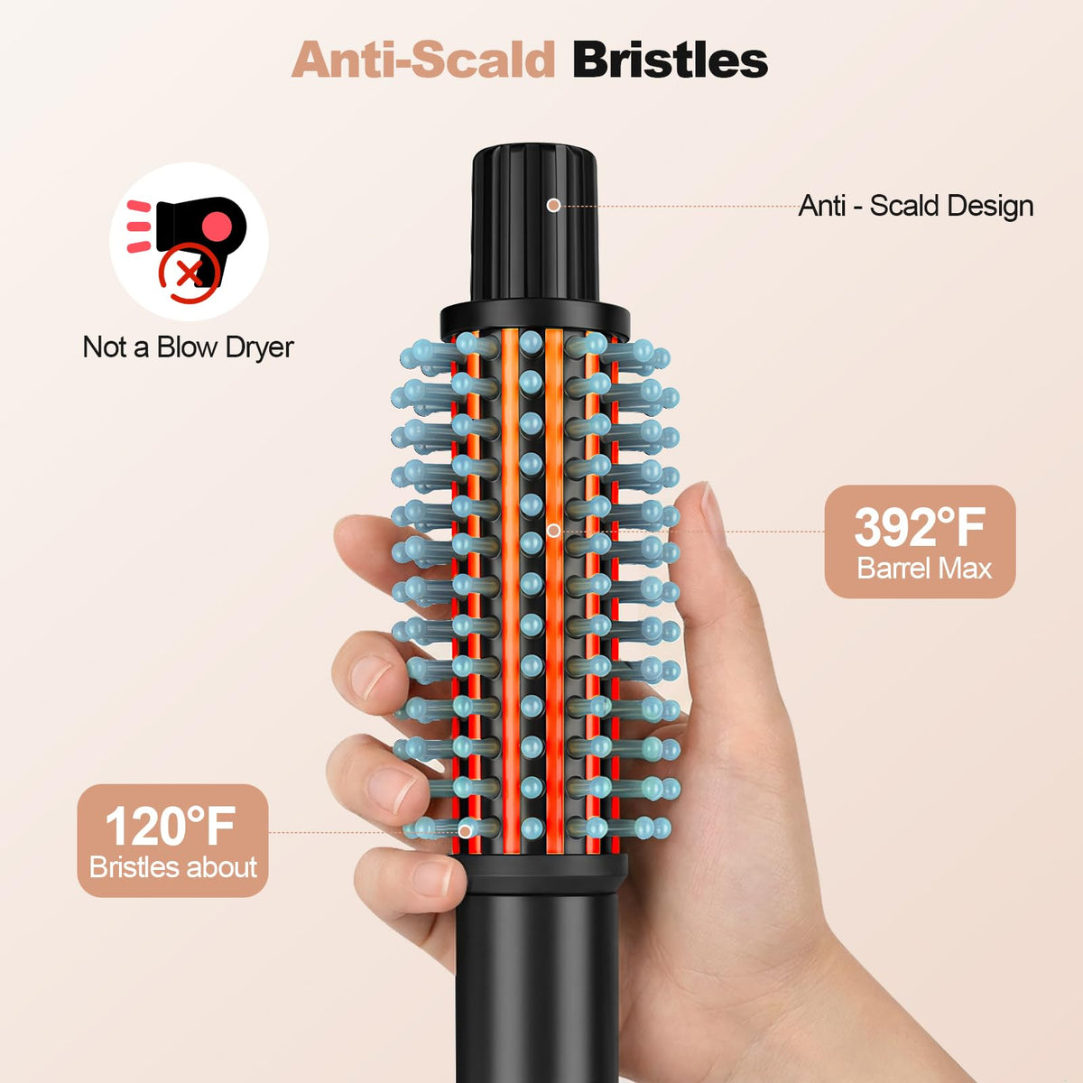 AmoVee curling iron offering 3 heat settings for various hair textures
