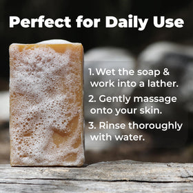 Amphibian Organics turmeric kojic soap bar handcrafted in small USA batches