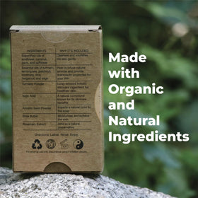 Amphibian Organics turmeric kojic soap bar uses turmeric, kojic acid, and natural oils