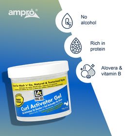 AmPro Long-Aid Activator Gel after use adds healthy shine to hair.