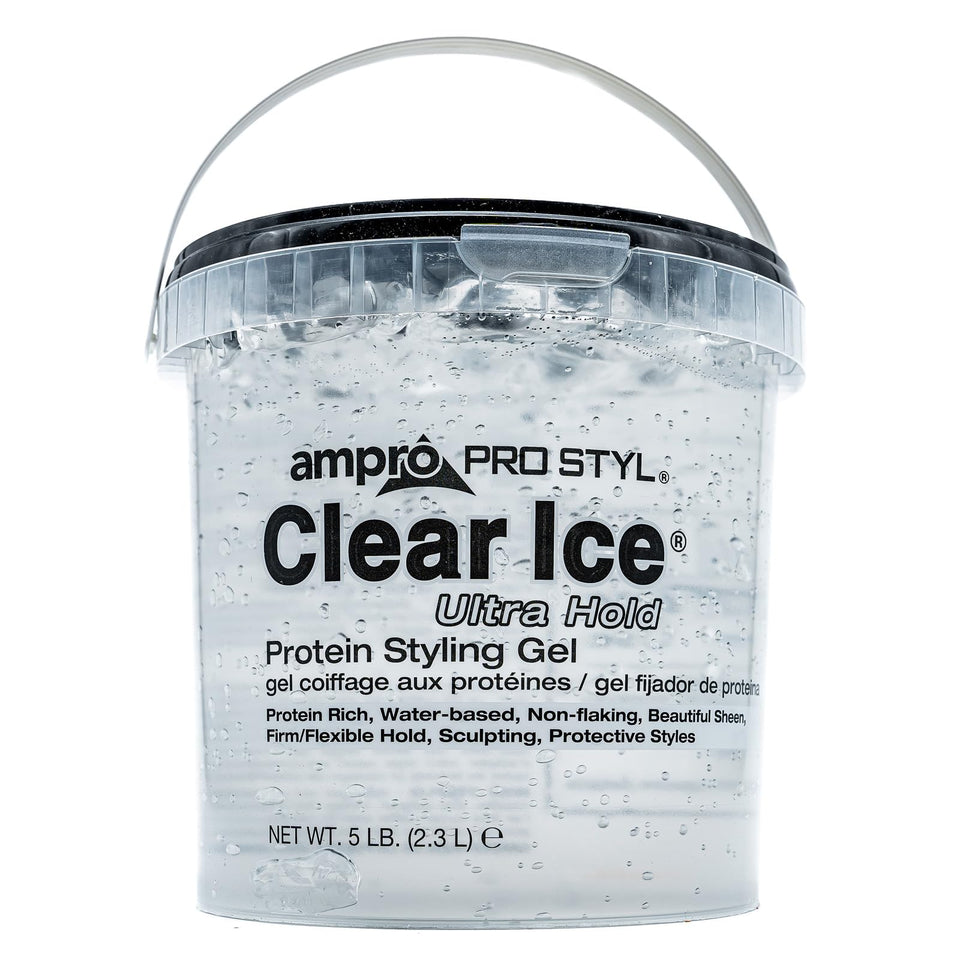 AmPro Pro Styl Clear Ice Gel bottle pour for smooth, even distribution on hair