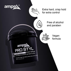 Shine and definition from AmPro Pro Styl Styling Gel on textured hair.