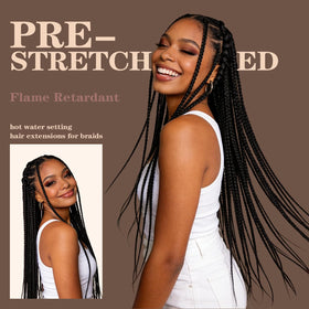 AMUMI 1B natural black braiding hair 24 inch; smooth, neat look for twists.