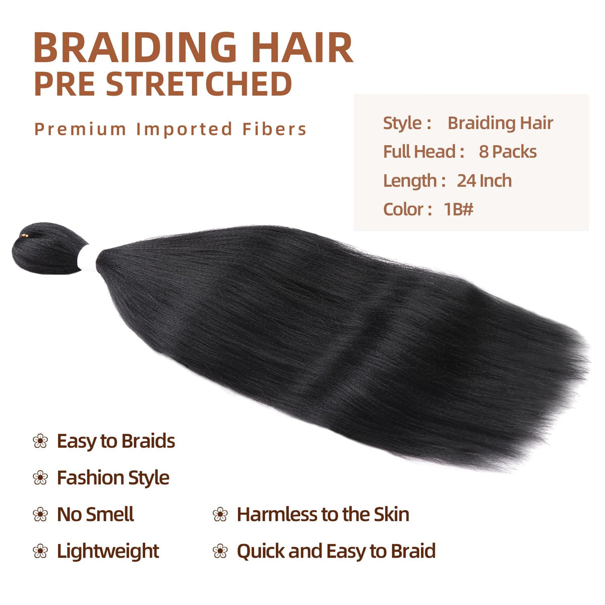 AMUMI braiding hair color 27; versatile for Senegalese or box braids.
