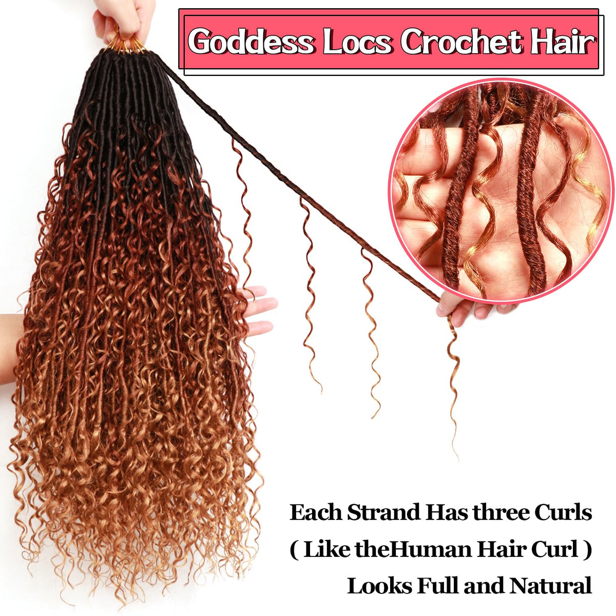 AMUMI Goddess Locs color 1B/30/27 with rich multidimensional tones
