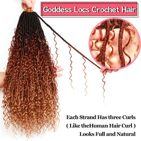 AMUMI Goddess Locs color 1B/30/27 with rich multidimensional tones