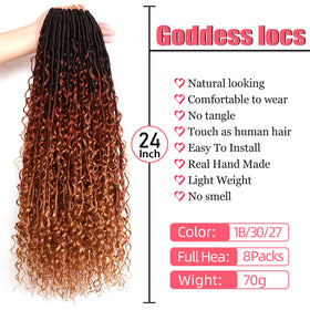AMUMI Goddess Locs 24 inch full look with natural fullness