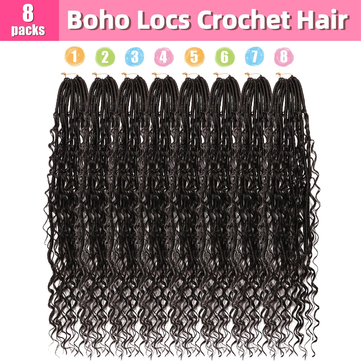 AMUMI Soft Boho Locs color variety invites versatile styling options.