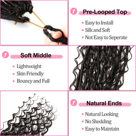 AMUMI Soft Boho Locs prelooped installation facilitates quick, zero-professional setup.