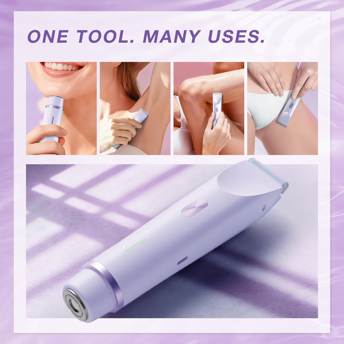 AMURS trimmer wide head speeds up quick body grooming with even results.