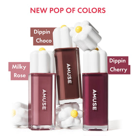 Packaging for Amuse Seoul Daisy Flower Dew Tint with vegan label and clean design.