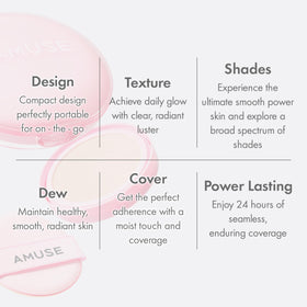 Amuse Seoul Dew Power cushion cooling-effect cools skin and reduces heat appearance.