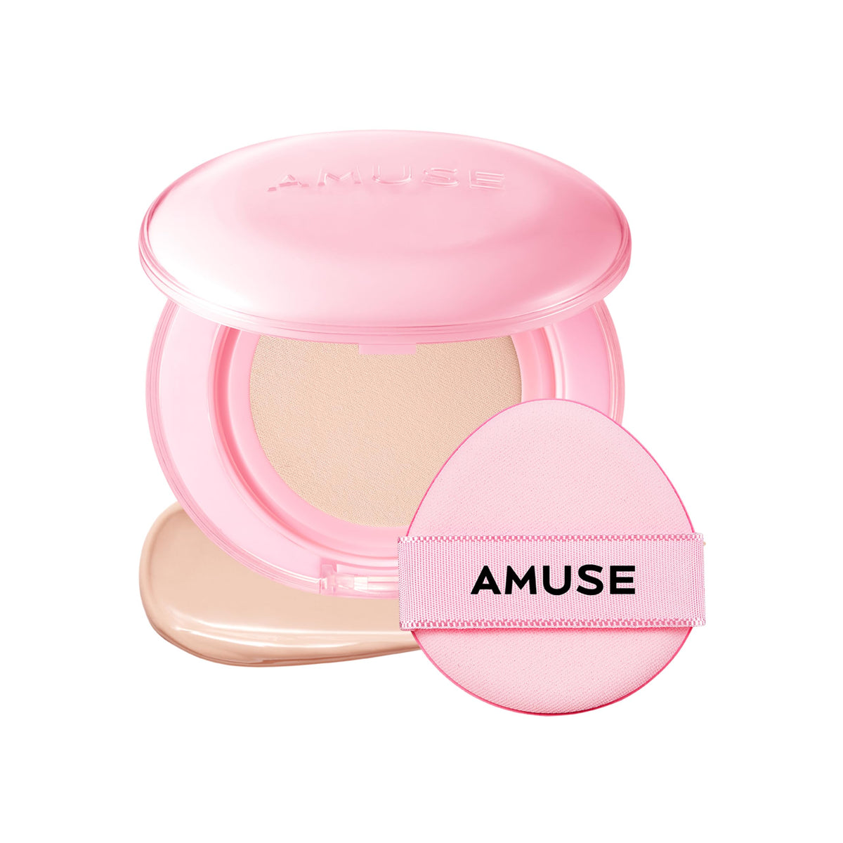 Amuse Seoul Dew Power cushion glow-application shows instant hydration and glassy radiance.