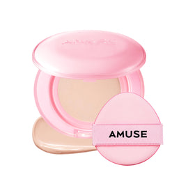 Amuse Seoul Dew Power cushion glow-application shows instant hydration and glassy radiance.