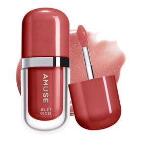 Amuse Jel-Fit Plum Pearl gloss adds rich plum-pearl color with glassy shine for fuller-looking lips.
