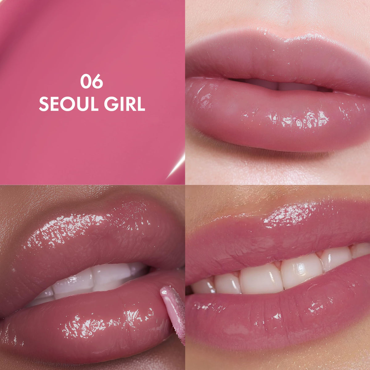 Amuse Seoul Jel-Fit Tint application shot shows smooth, non-sticky lip feel.