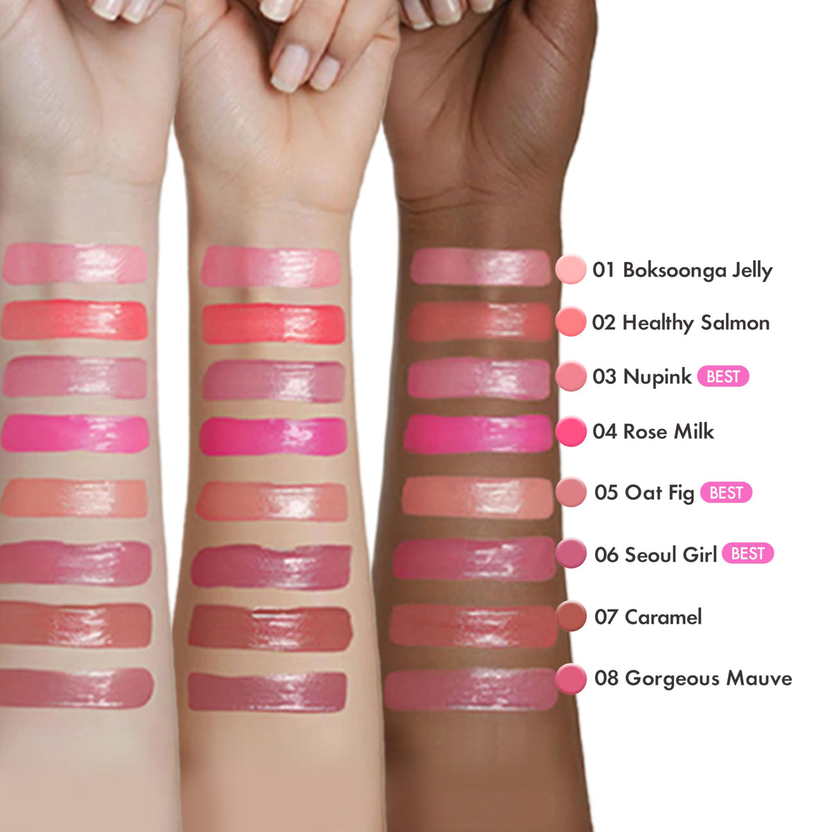 Amuse Seoul Jel-Fit Tint bottle and wand close-up for precise lip tint.