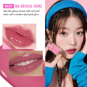Amuse Seoul Jel-Fit Tint 12-hour wear swatch demonstrates long-lasting color.
