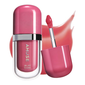 Amuse Seoul Jel-Fit Lip Gloss shows a glossy finish for luminous lips